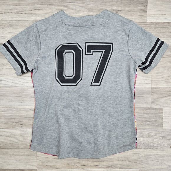 REDFOX Womens Pink Rose Floral Button Up Jersey Medium - Picture 6 of 6